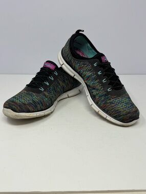 Skechers Sz 9.5 Women's Glider Sneakers Black/Multi 22722/BKMT Slip On Mesh E8